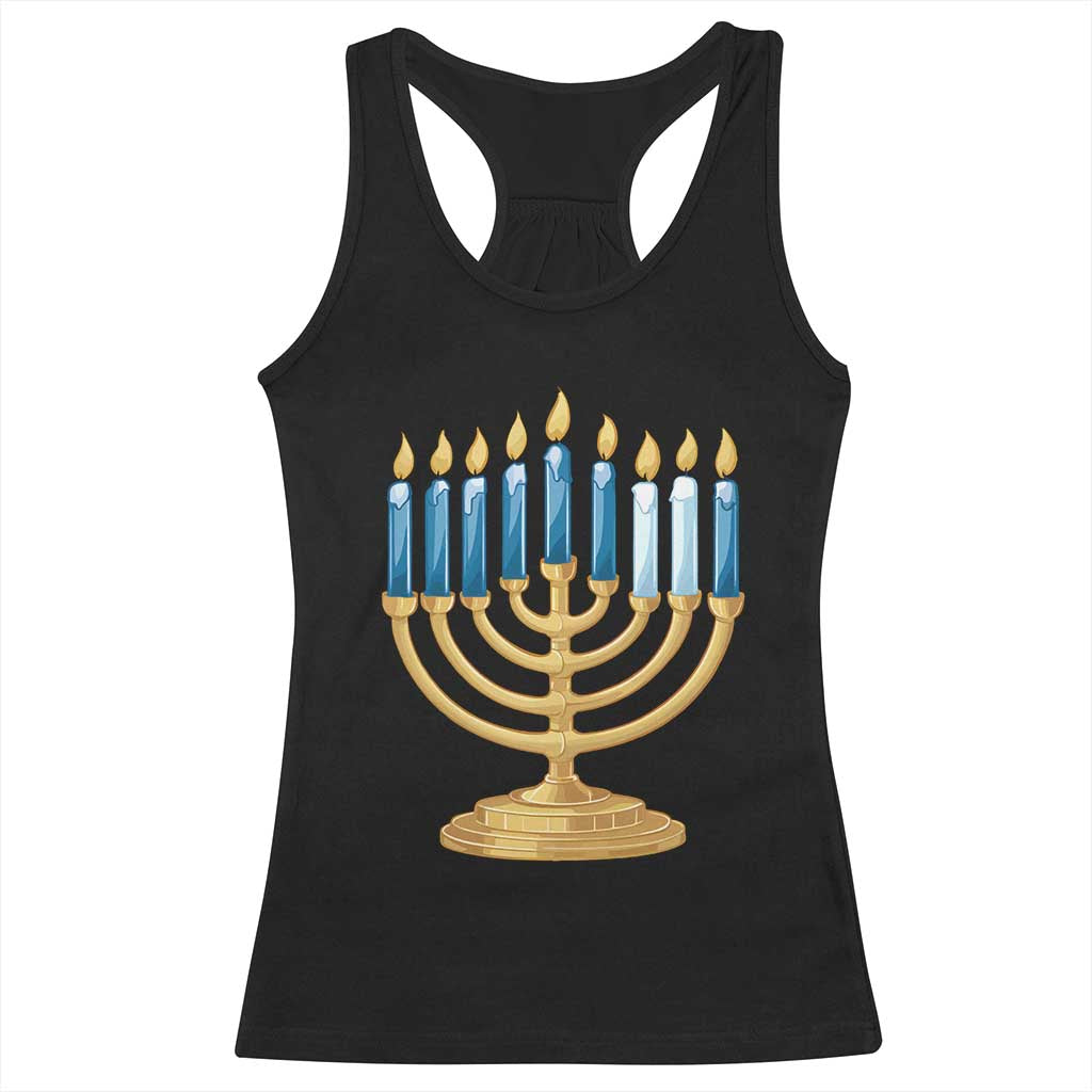 Funny 67 Hanukkah Racerback Tank Top Chanukah Menorah Sixth Seventh Night - Wonder Print Shop