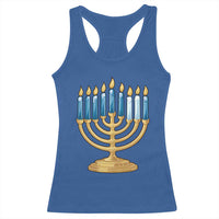 Funny 67 Hanukkah Racerback Tank Top Chanukah Menorah Sixth Seventh Night - Wonder Print Shop