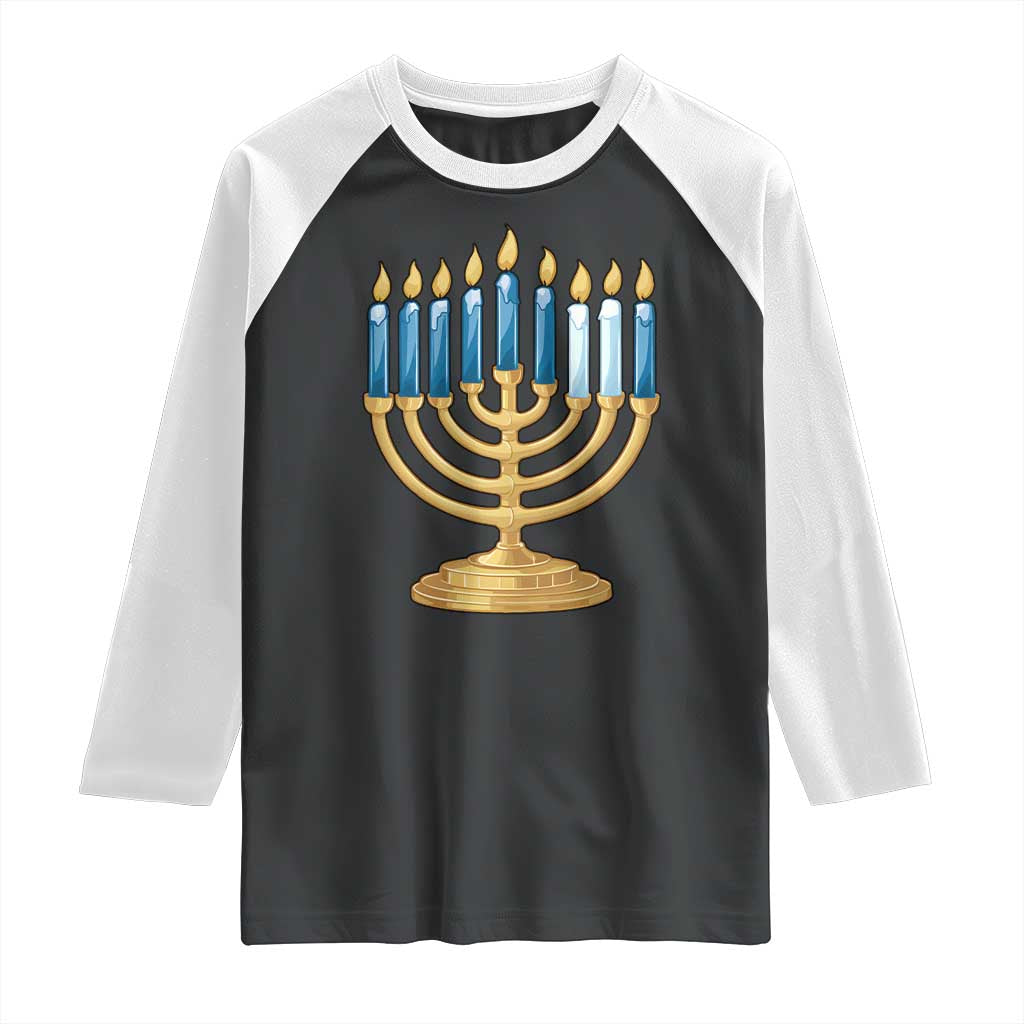 Funny 67 Hanukkah Raglan Shirt Chanukah Menorah Sixth Seventh Night - Wonder Print Shop