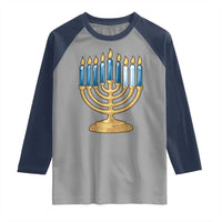 Funny 67 Hanukkah Raglan Shirt Chanukah Menorah Sixth Seventh Night - Wonder Print Shop