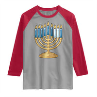 Funny 67 Hanukkah Raglan Shirt Chanukah Menorah Sixth Seventh Night - Wonder Print Shop