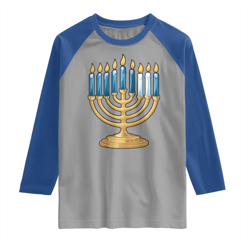 Funny 67 Hanukkah Raglan Shirt Chanukah Menorah Sixth Seventh Night - Wonder Print Shop