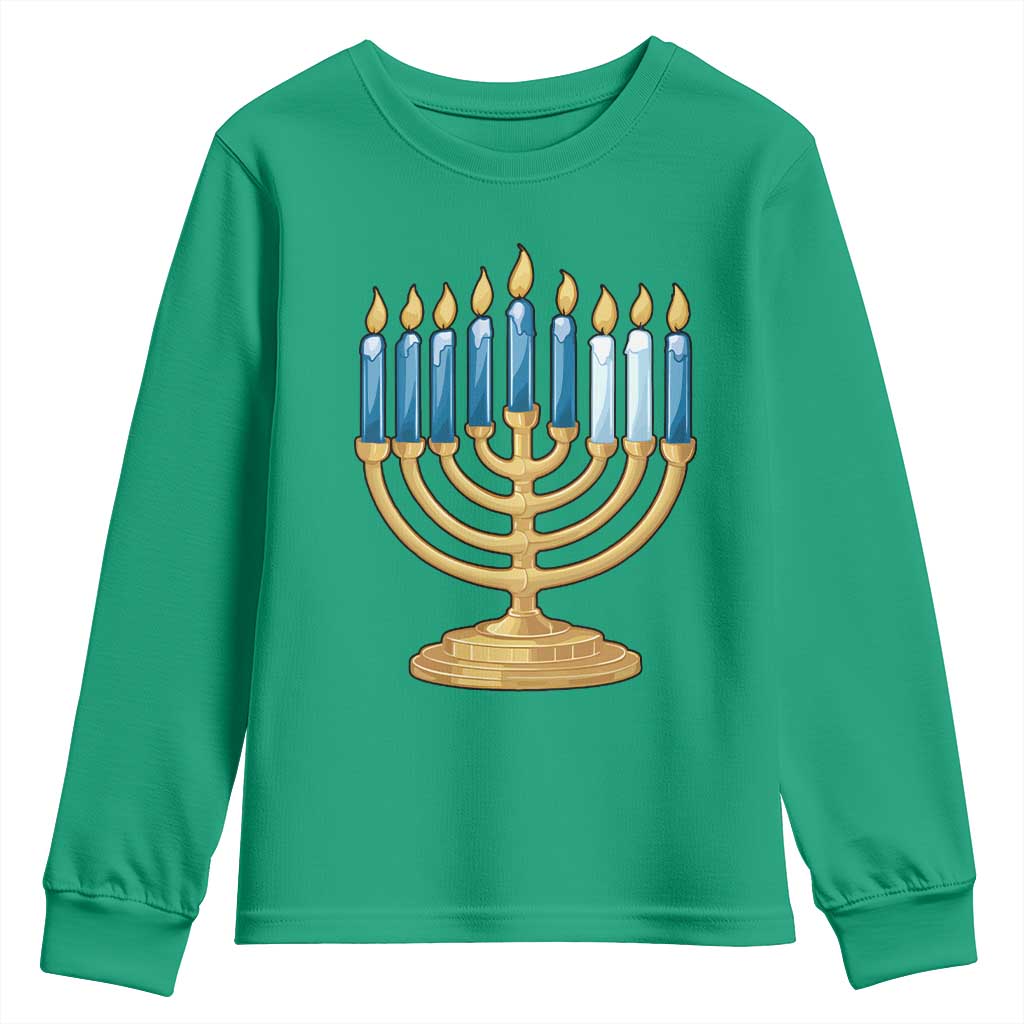Funny 67 Hanukkah Youth Sweatshirt Chanukah Menorah Sixth Seventh Night - Wonder Print Shop