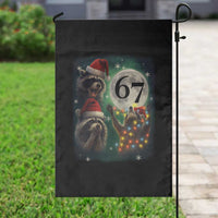 Funny Christmas Three Raccoons 67 Garden Flag Trash Panda Moon Howling Six Seven Meme - Wonder Print Shop