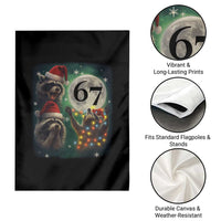 Funny Christmas Three Raccoons 67 Garden Flag Trash Panda Moon Howling Six Seven Meme - Wonder Print Shop