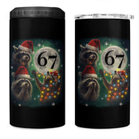 Funny Christmas Three Raccoons 67 4 in 1 Can Cooler Tumbler Trash Panda Moon Howling Six Seven Meme - Wonder Print Shop