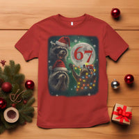 Funny Christmas Three Raccoons 67 T Shirt Trash Panda Moon Howling Six Seven Meme - Wonder Print Shop