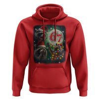 Funny Christmas Three Raccoons 67 Hoodie Trash Panda Moon Howling Six Seven Meme - Wonder Print Shop