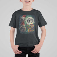 Funny Christmas Three Raccoons 67 T Shirt For Kid Trash Panda Moon Howling Six Seven Meme - Wonder Print Shop