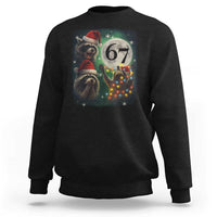 Funny Christmas Three Raccoons 67 Sweatshirt Trash Panda Moon Howling Six Seven Meme - Wonder Print Shop
