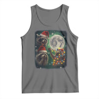 Funny Christmas Three Raccoons 67 Tank Top Trash Panda Moon Howling Six Seven Meme - Wonder Print Shop