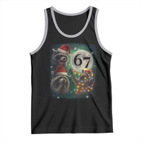 Funny Christmas Three Raccoons 67 Tank Top Trash Panda Moon Howling Six Seven Meme - Wonder Print Shop