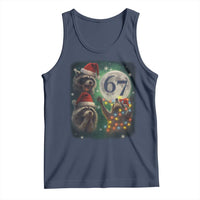 Funny Christmas Three Raccoons 67 Tank Top Trash Panda Moon Howling Six Seven Meme - Wonder Print Shop