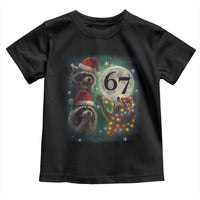 Funny Christmas Three Raccoons 67 Toddler T Shirt Trash Panda Moon Howling Six Seven Meme - Wonder Print Shop
