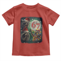 Funny Christmas Three Raccoons 67 Toddler T Shirt Trash Panda Moon Howling Six Seven Meme - Wonder Print Shop