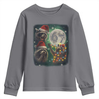 Funny Christmas Three Raccoons 67 Youth Sweatshirt Trash Panda Moon Howling Six Seven Meme - Wonder Print Shop