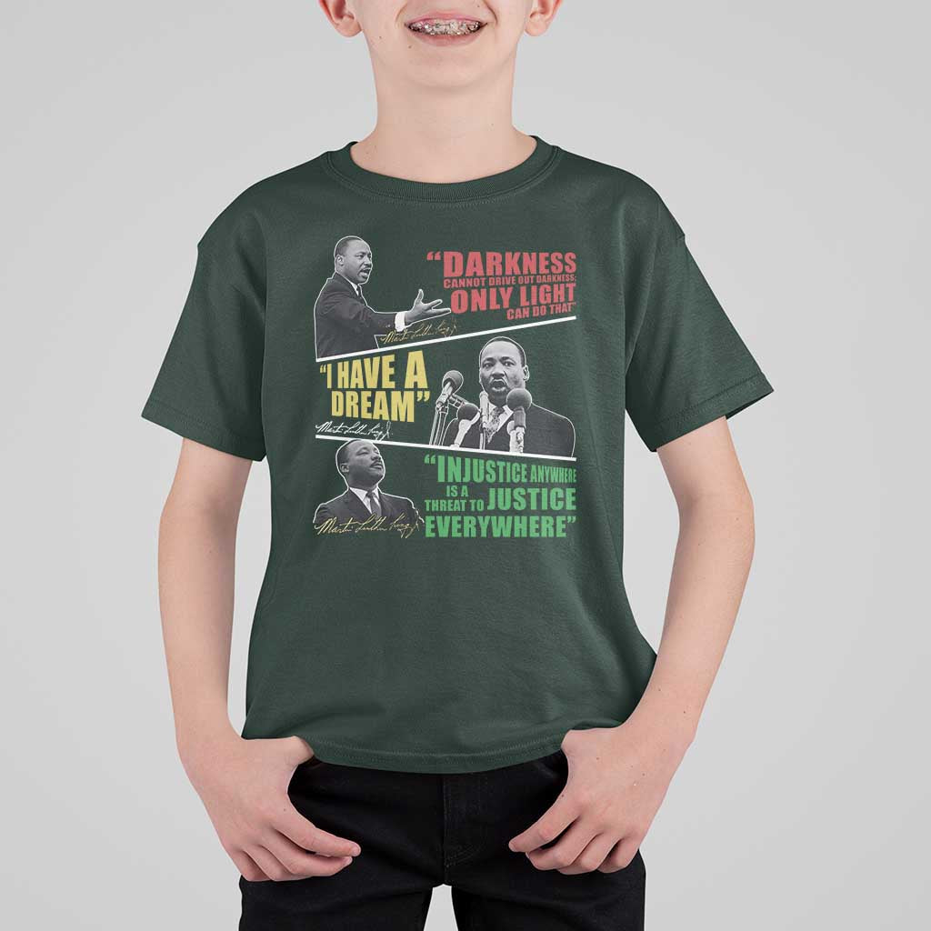 Martin Luther King MLK Quotes Black History Leaders T Shirt For Kid