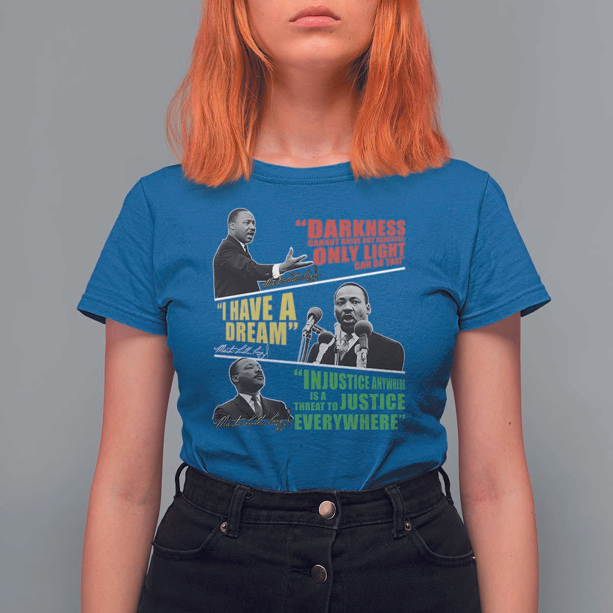 Martin Luther King MLK Quotes Black History Leaders T Shirt For Women