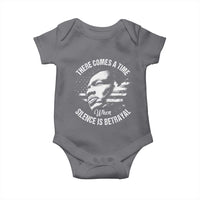 MLK Day There Comes A Time When Silence Is Betrayal Baby Onesie Martin Luther King Vintage American Flag Black History Month