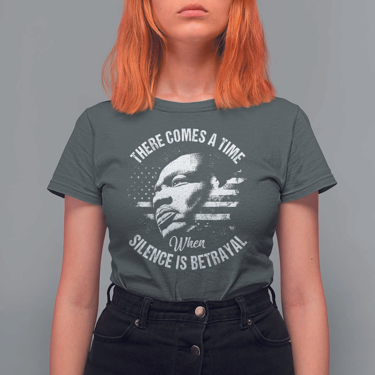 MLK Day There Comes A Time When Silence Is Betrayal T Shirt For Women Martin Luther King Vintage American Flag Black History Month