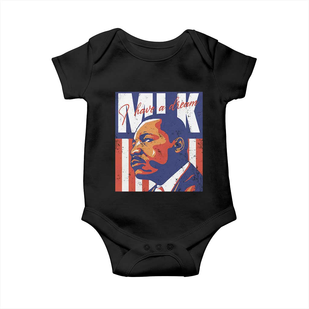 MLK Day I Have A Dream Baby Onesie Martin Luther King Vintage American Flag Black History Month