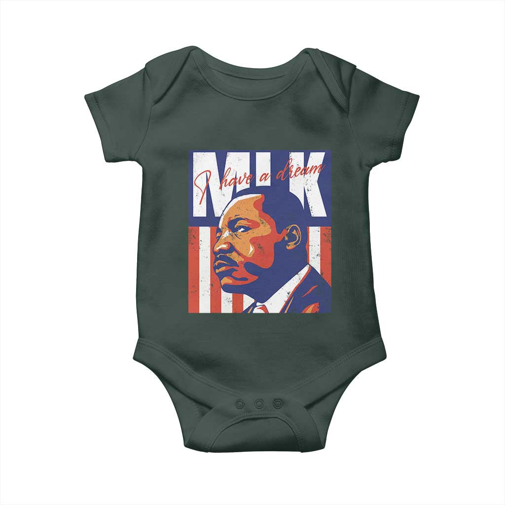 MLK Day I Have A Dream Baby Onesie Martin Luther King Vintage American Flag Black History Month