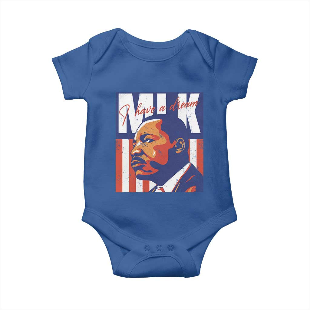 MLK Day I Have A Dream Baby Onesie Martin Luther King Vintage American Flag Black History Month