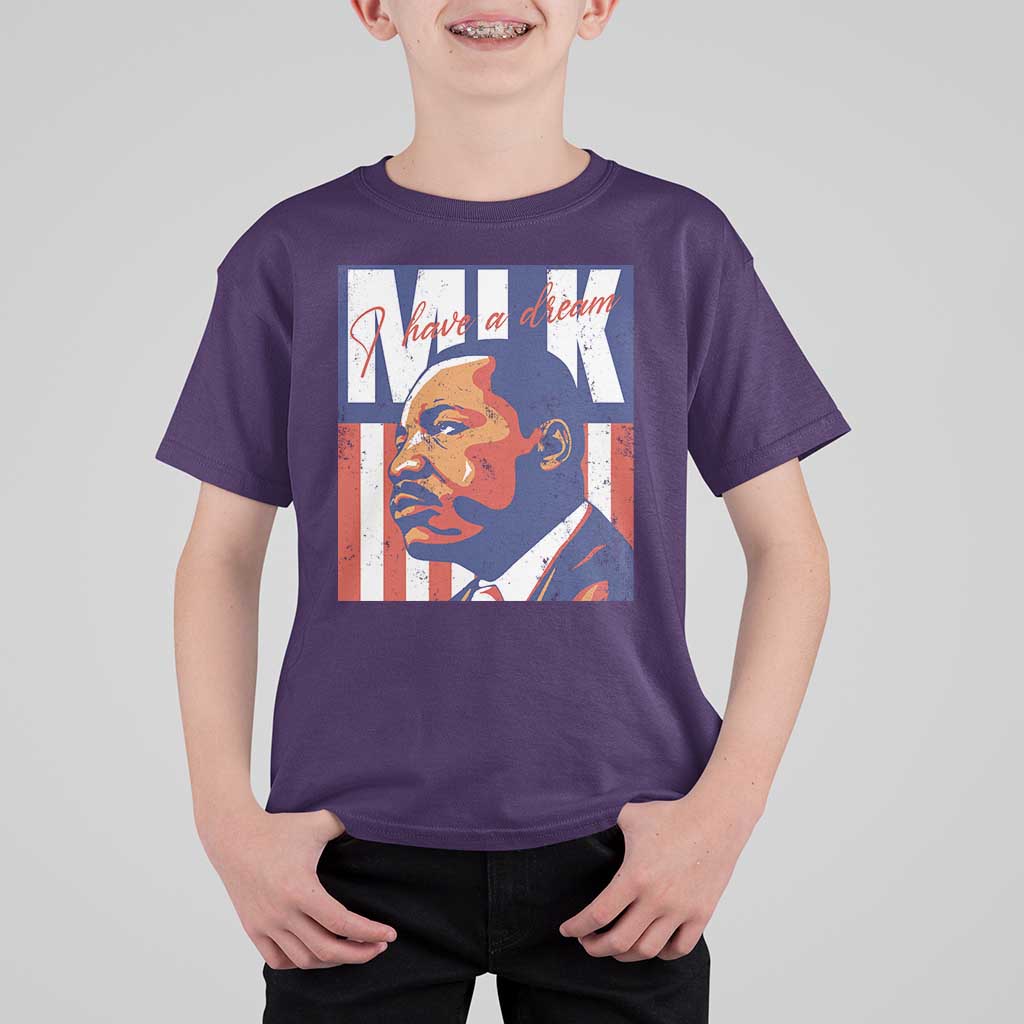 MLK Day I Have A Dream T Shirt For Kid Martin Luther King Vintage American Flag Black History Month