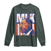 MLK Day I Have A Dream Long Sleeve Shirt Martin Luther King Vintage American Flag Black History Month