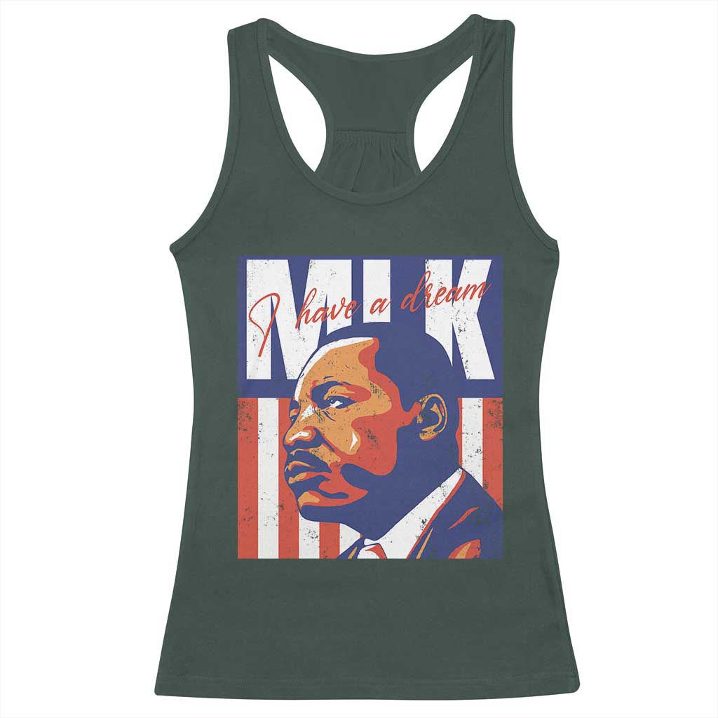 MLK Day I Have A Dream Racerback Tank Top Martin Luther King Vintage American Flag Black History Month