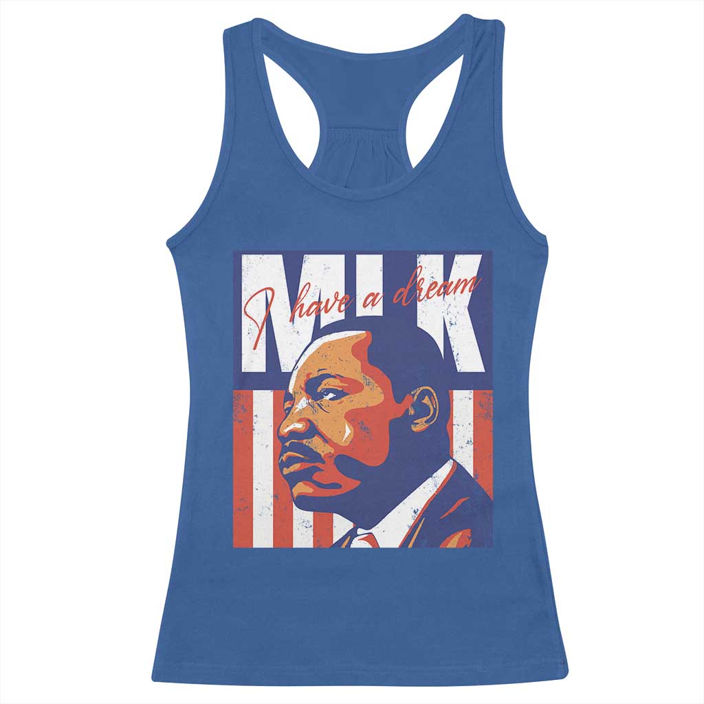 MLK Day I Have A Dream Racerback Tank Top Martin Luther King Vintage American Flag Black History Month