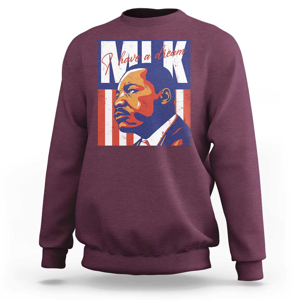 MLK Day I Have A Dream Sweatshirt Martin Luther King Vintage American Flag Black History Month