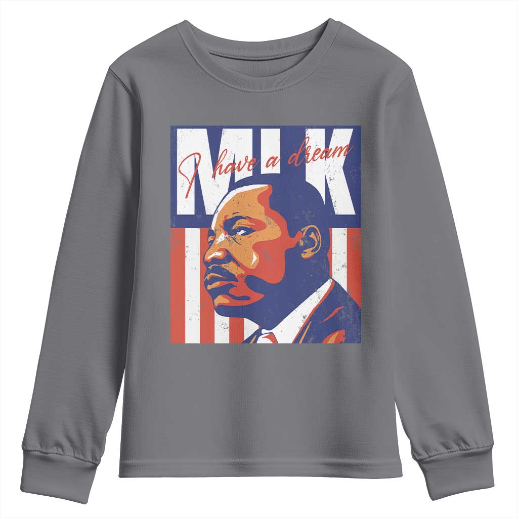 MLK Day I Have A Dream Youth Sweatshirt Martin Luther King Vintage American Flag Black History Month