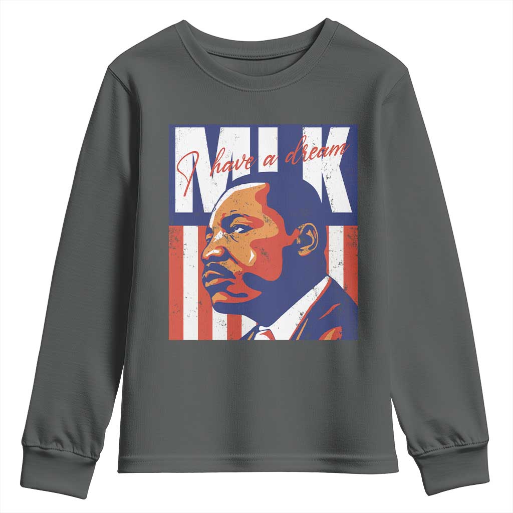 MLK Day I Have A Dream Youth Sweatshirt Martin Luther King Vintage American Flag Black History Month