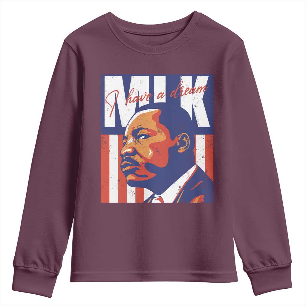 MLK Day I Have A Dream Youth Sweatshirt Martin Luther King Vintage American Flag Black History Month