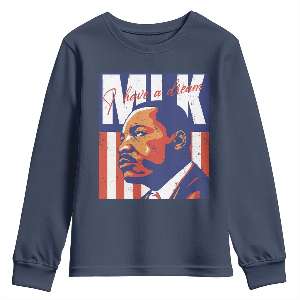 MLK Day I Have A Dream Youth Sweatshirt Martin Luther King Vintage American Flag Black History Month