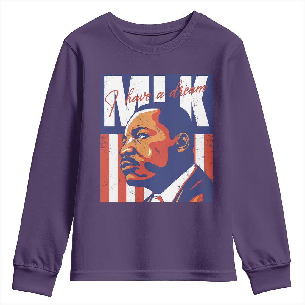 MLK Day I Have A Dream Youth Sweatshirt Martin Luther King Vintage American Flag Black History Month