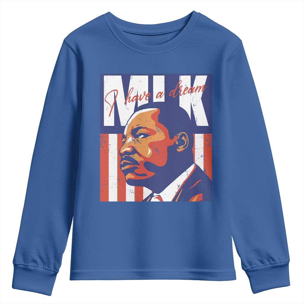 MLK Day I Have A Dream Youth Sweatshirt Martin Luther King Vintage American Flag Black History Month