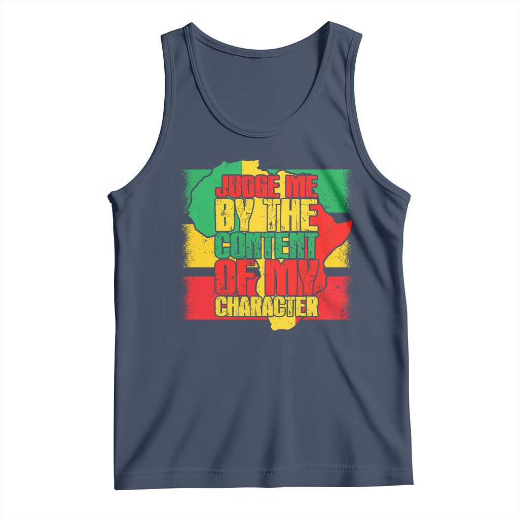 MLK Day Judge Me By The Content Of My Character Tank Top Martin Luther King Africa Map Black History Month
