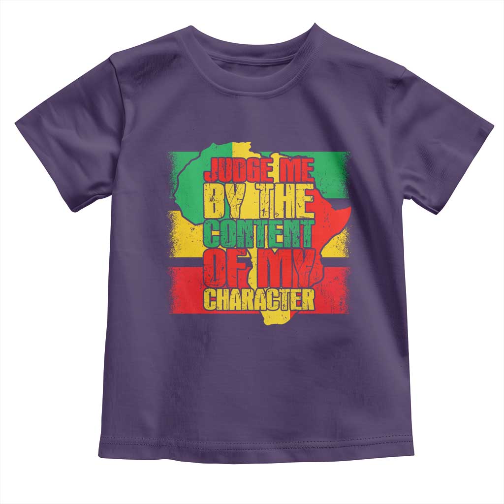 MLK Day Judge Me By The Content Of My Character Toddler T Shirt Martin Luther King Africa Map Black History Month