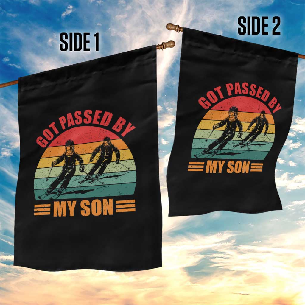 Funny Skiing Ski Dad Garden Flag Got Passed By My Son Retro Vintage - Wonder Print Shop