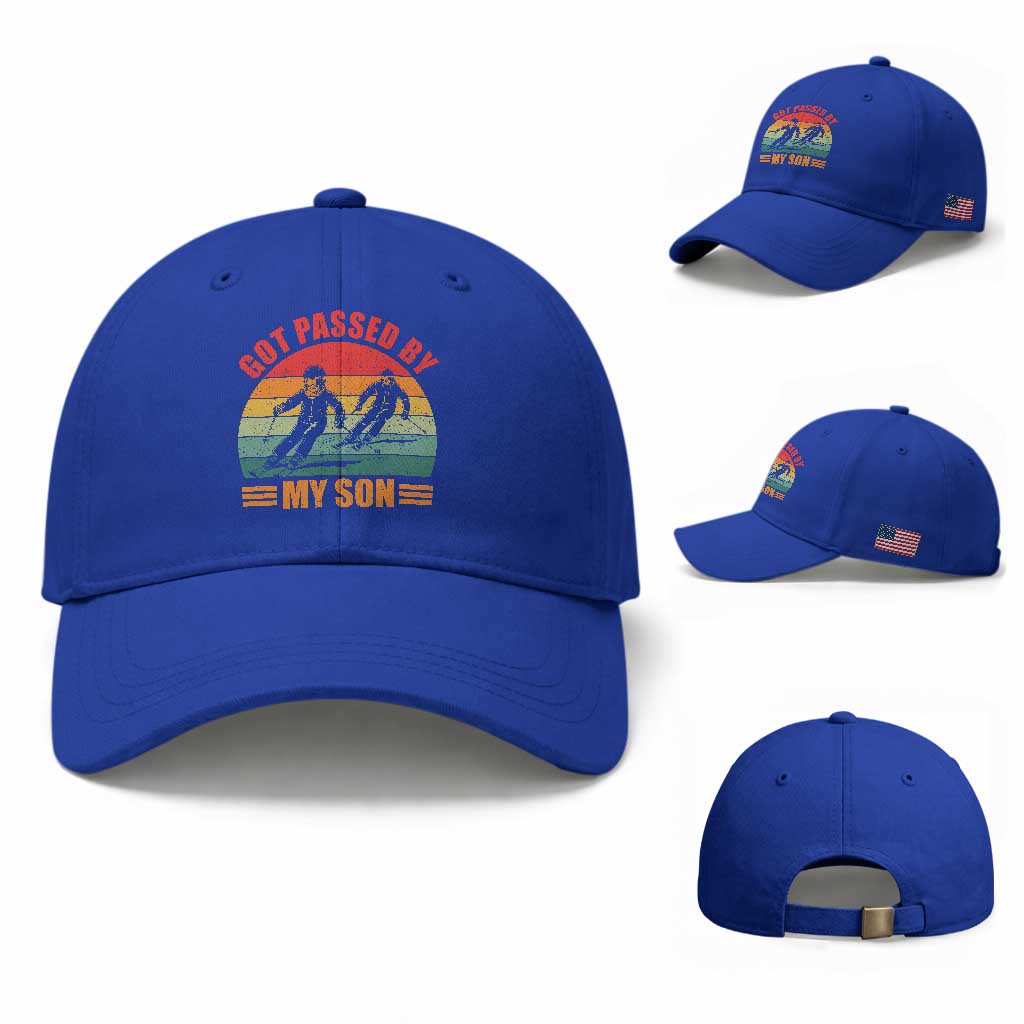 Funny Skiing Ski Dad Baseball Cap Got Passed By My Son Retro Vintage