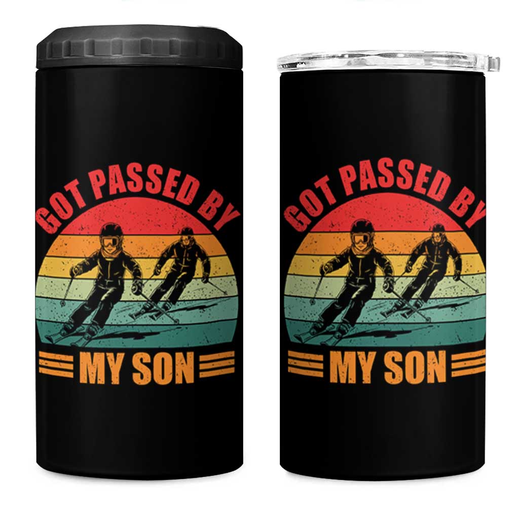 Funny Skiing Ski Dad 4 in 1 Can Cooler Tumbler Got Passed By My Son Retro Vintage - Wonder Print Shop
