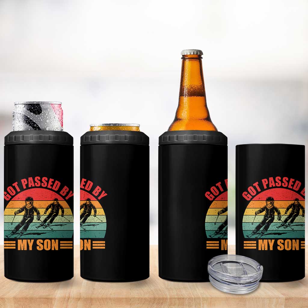 Funny Skiing Ski Dad 4 in 1 Can Cooler Tumbler Got Passed By My Son Retro Vintage - Wonder Print Shop