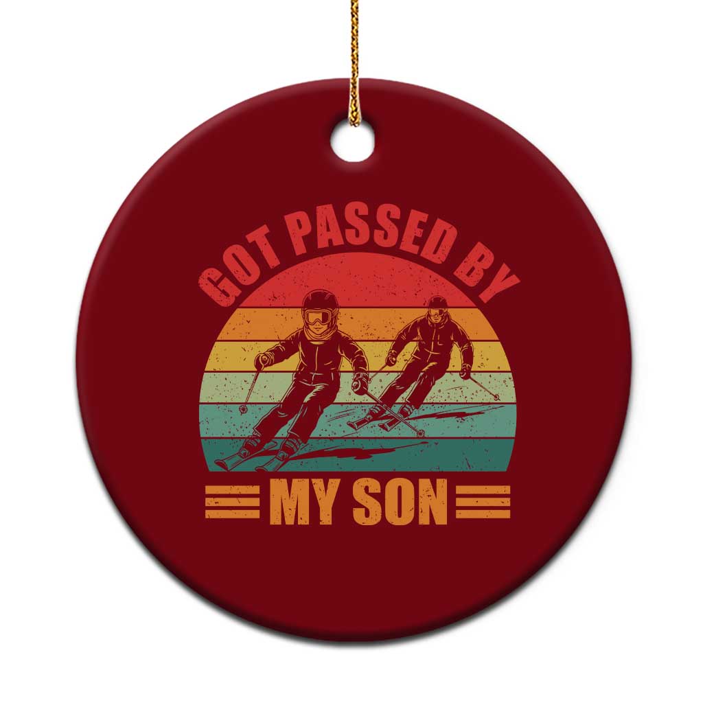 Funny Skiing Ski Dad Ceramic Ornament Got Passed By My Son Retro Vintage - Wonder Print Shop