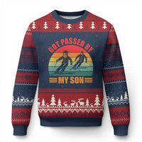 Funny Skiing Ski Dad Ugly Christmas Sweater Got Passed By My Son Retro Vintage - Wonder Print Shop