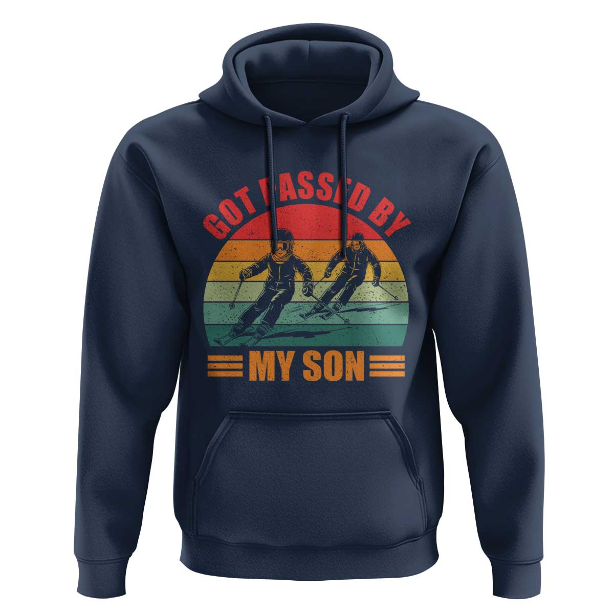 Funny Skiing Ski Dad Hoodie Got Passed By My Son Retro Vintage - Wonder Print Shop