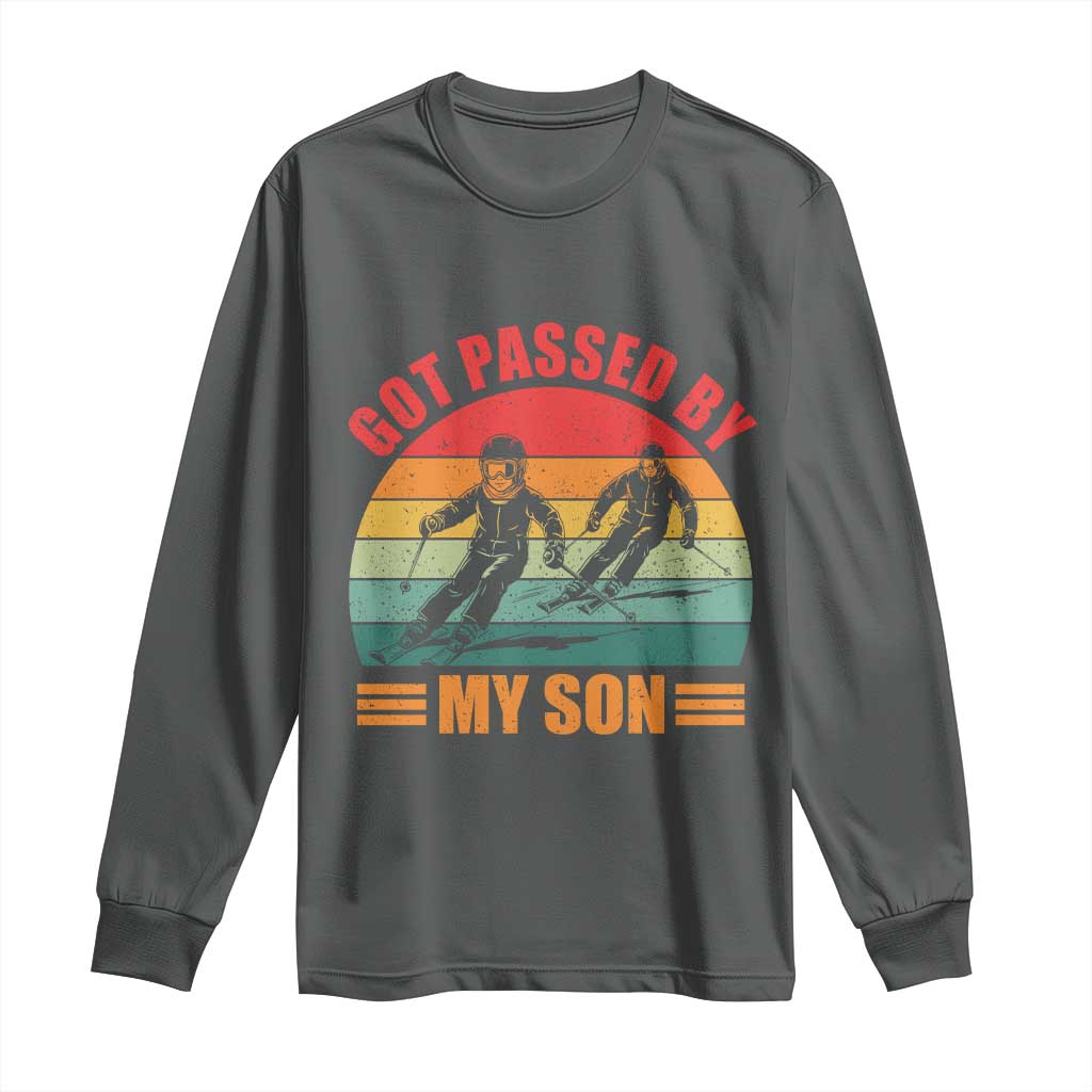 Funny Skiing Ski Dad Long Sleeve Shirt Got Passed By My Son Retro Vintage - Wonder Print Shop