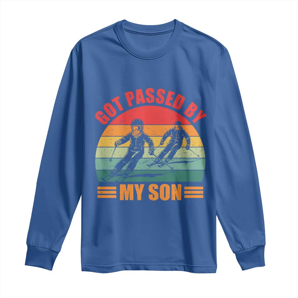 Funny Skiing Ski Dad Long Sleeve Shirt Got Passed By My Son Retro Vintage - Wonder Print Shop
