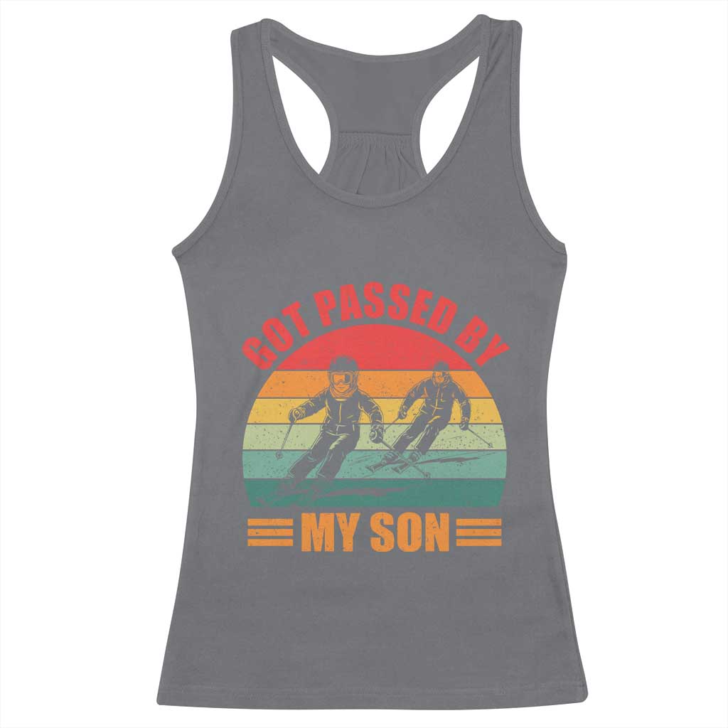 Funny Skiing Ski Dad Racerback Tank Top Got Passed By My Son Retro Vintage - Wonder Print Shop